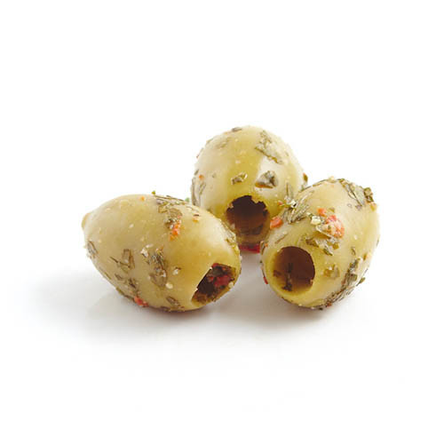 Grüne Oliven Superior Basilikum