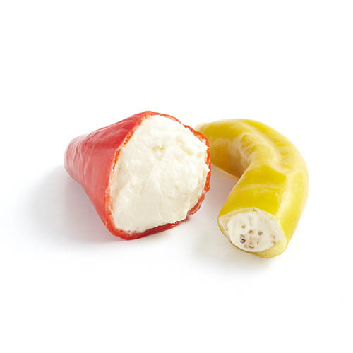 Peperoni “Mista” rot und grün gefüllt mit Frischkäsezubereitung