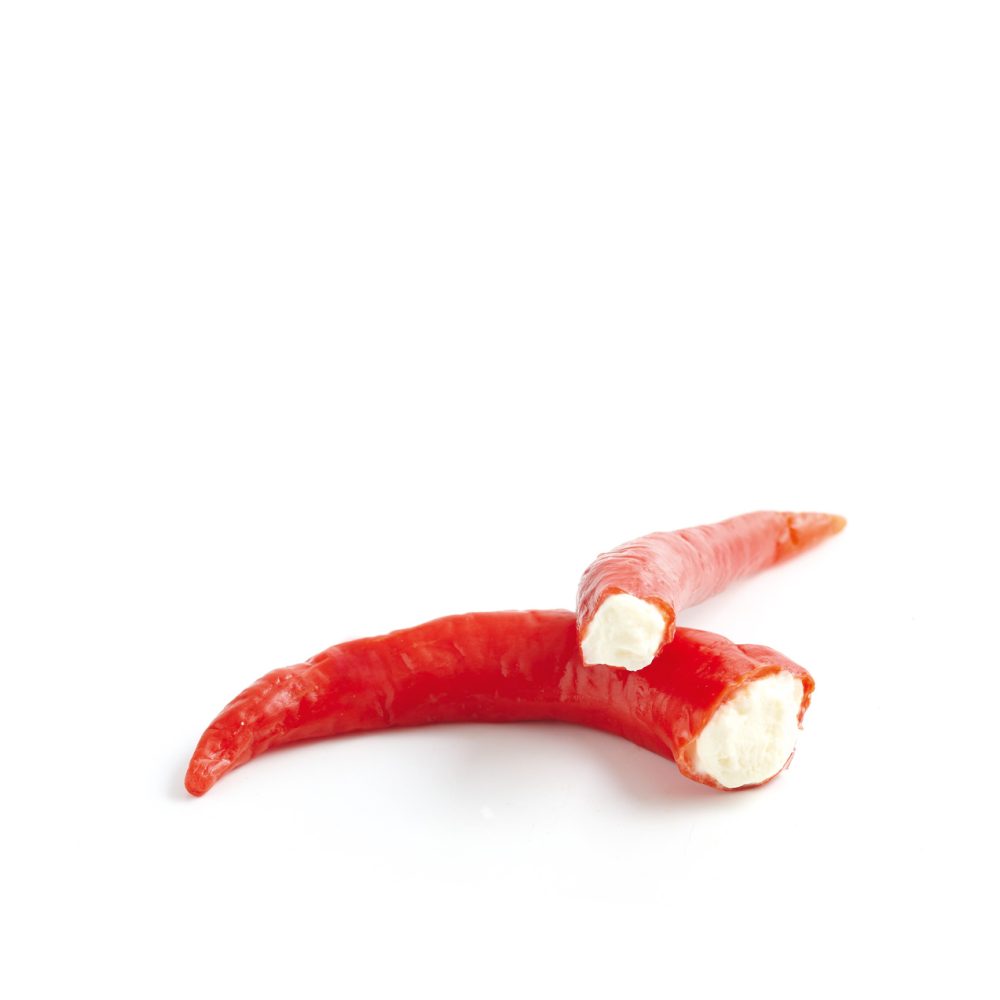 Paprika “Lombardi” rot gefüllt mit Frischkäsezubereitung