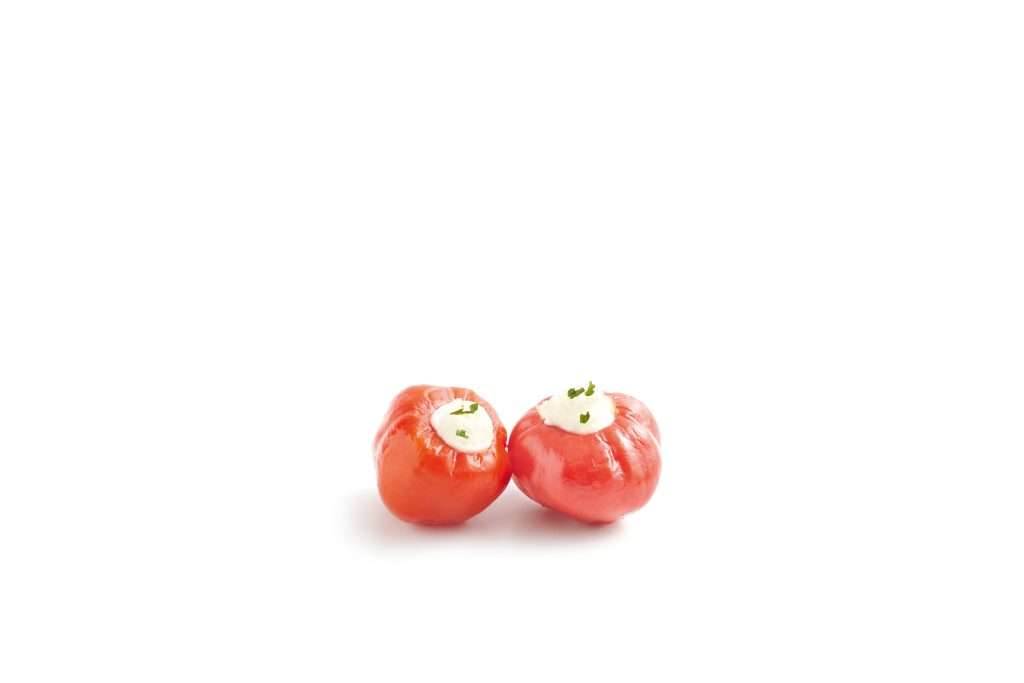 Peppadew™ Piquanté-Früchte gefüllt mit Frischkäsezubereitung