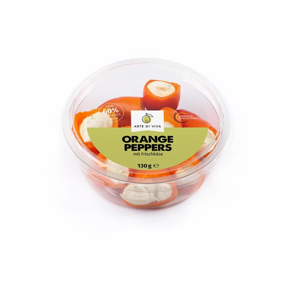 Orange Peppers mit Frischkäse