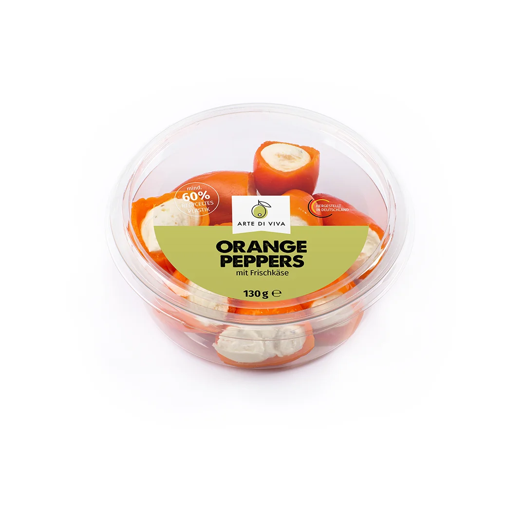Orange Peppers mit Frischkäse